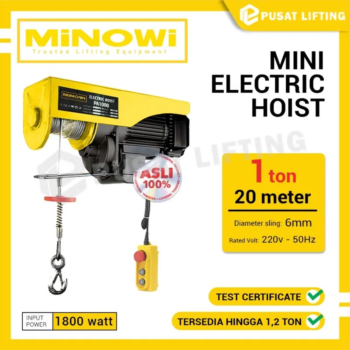 MINOWI Mini Electric Hoist Katrol Listrik 1000 Kg