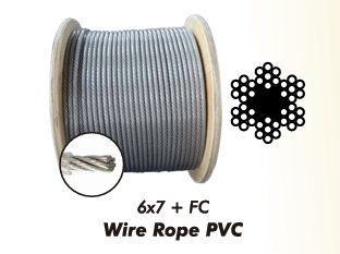 Wire Rope Sagas 1,5-2 mm PVC 6x7 + FC Galv