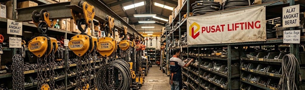 Distributor Tiger Jakarta: Chain Block + Trolley Combo Glodok